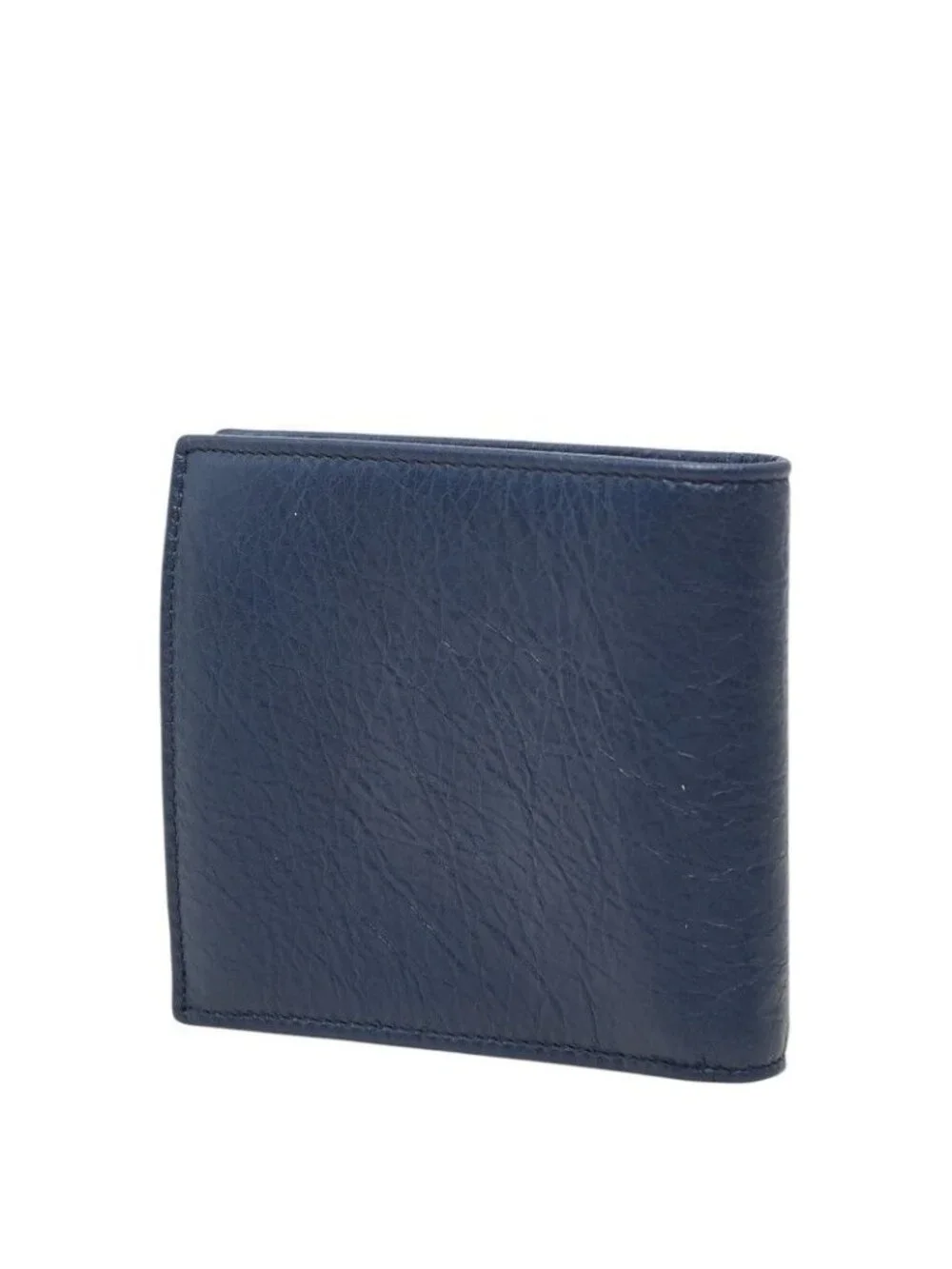 Balenciaga Square Coin Wallet Bifold Compact Navy Leather
